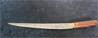 Wooden Handled Long Blade Knife 17" Long