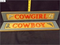 COWBOY & COWGIRL WOOD SIGNS