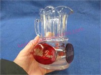 old "mother-worlds fair-victory" red-clear pitcher