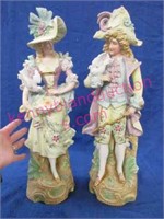 pair - colonial style figurines (18in tall)