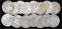 15 Mercury Dimes