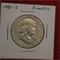 1951 S Franklin Half Dollar