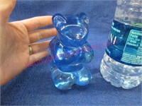 blue viking glass "bear" figurine