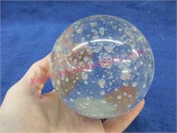large clear bubble paperweight (unmarked)