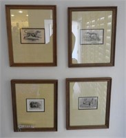 Set of (4) framed 19th Century Dalmatian