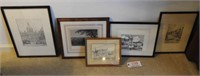 (5) framed Maryland lithographs to include: