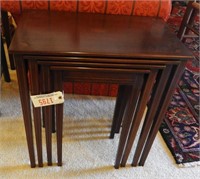 Set of (4) Mahogany inlaid nesting tables with