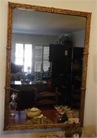 Large contemporary gold framed wall mirror