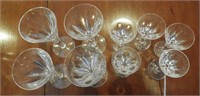 (9) Waterford paneled crystal cordials