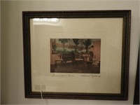 “Grandma’s Parlor” framed lithograph signed