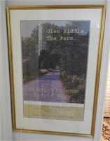 Framed Glen Riddle Farm art poster (28” x 41”)