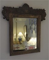 Antique beveled Wall mirror with heart carved