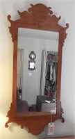 Tiger Maple Chippendale antique wall mirror