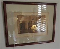 “A Spinch Corner” framed and signed lithograph