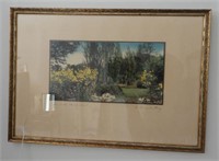 “Come into the Garden” framed lithograph signed