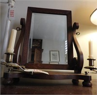 Antique Oak Victorian beveled dresser top shaving
