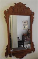 Tiger Maple Chippendale style wall mirror