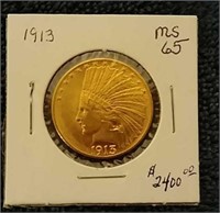 1913 Indian $10 gold coin