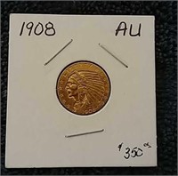 1908 Indian $2.5 gold coin