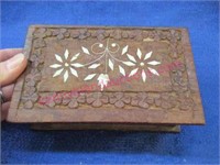 carved inlaid wooden box