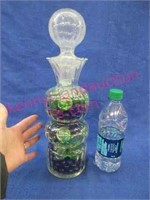 14" clear glass decanter & glass stopper