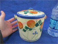 old cracker jar with lid