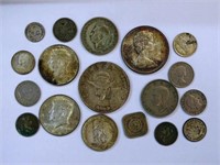 COLLECTION OF FOREIGN COINS INCLUDING SILVER