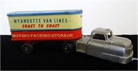 WYANDOTTE TIN LITHO MOVING TRUCK AND TRAILER