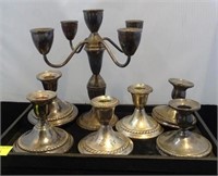 STERLING SILVER WEIGHTED CANDLESTICKS