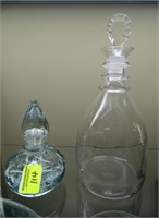 PAIR OF DECANTERS INCLUDING STEUBEN