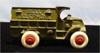 1930'S HUBLEY BELL TELEPHONES CAST IRON TRUCK TOY