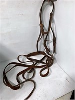 leather headstall and reins