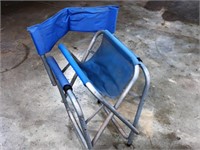 blue folding chair