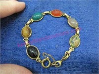 vintage scarab bracelet (14k gold filled)-7in long