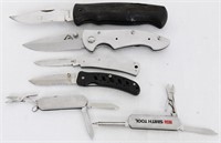 Lot of 6 Misc Pocket Folding knives -one Kershaw