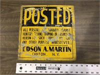 POSTED METAL SIGN CANTON NY