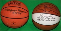LOT OF TWO HALL OF FAME AUTOGRAPHED BASKETBALLS
