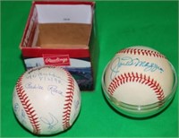 LOT OF 2 BASEBALLS TO INCLUDE ONE SIGNED BY JOE