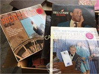 Pub Table, Box of 38 Records, & Record Player