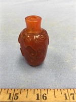 Japanese cast snuff bottle about 2.25" tall