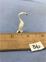 Very tiny ivory carving of a crane by Bobby Koezum