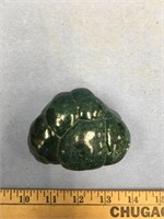 Dark green malachite stone specimen about 3.5" x 2