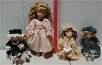 4 Porcelain dolls