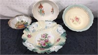 Vintage China bowls Russian, USA and two