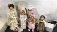 4 Collectibe Dolls with Boxes