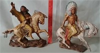 Two Native American figurines