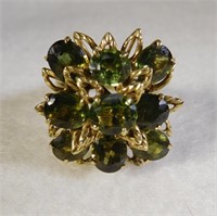 18Kt Green Sapphire and Diamond Ring