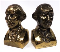 Brass Painted George Washington Bookends