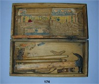Child’s tool set in original wooden box