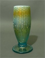 Northwood Aqua Opal Corn Vase w/ Stalk